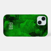 Groen Aquarel iPhone 15 Case (Achterkant horizontaal)