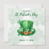 Groen aquarel St. Patrick's Day Feestdagenkaart (Voorkant)