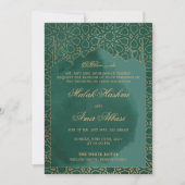 Groen Arabisch Moskee Islamitisch Moslim bruiloft Kaart (Voorkant)