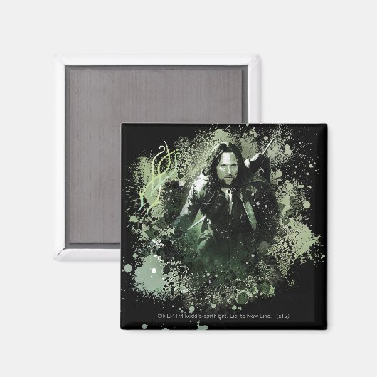Groen Aragorn Vector Collage Magneet (Voorkant / Achterkant)