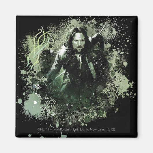 Groen Aragorn Vector Collage Magneet (Voorkant)
