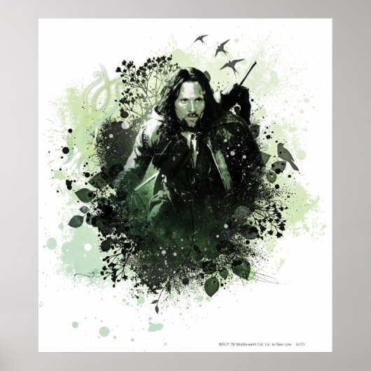 Groen Aragorn Vector Collage Poster (Voorkant)