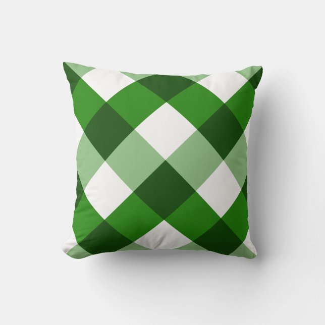 Groen Argyle Diamantpatroon Kussen (Voorkant)