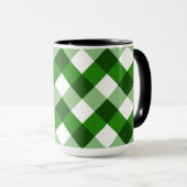 Groen Argyle Diamantpatroon Mok (Voorkant rechts)