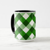 Groen Argyle Diamantpatroon Mok (Voorkant links)