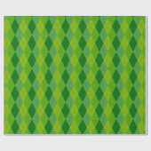 Groen Argyle Geometrisch Patroon Cadeaupapier (Vlak)