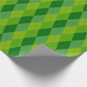 Groen Argyle Geometrisch Patroon Cadeaupapier (Hoek)