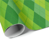 Groen Argyle Geometrisch Patroon Cadeaupapier (Rol Hoek)