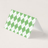 Groen Argyle geruit groot voedsel label  Kaart (Achterkant)