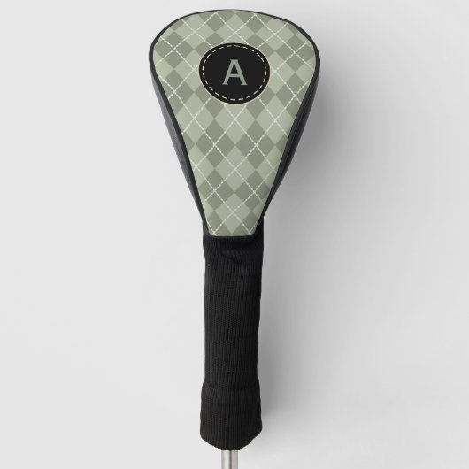  Groen Argyle Monogram Golf Club Hoesje Cadeau Golfheadcover (Voorkant)