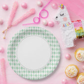 Groen Argyle Papieren Bordje (Feest)