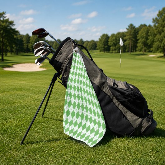 Groen Argyle Patroon Golf Golfhanddoek