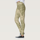 groen art nouveau bloemmotief leggings (Links)
