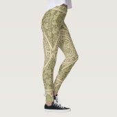  groen art nouveau bloemmotief leggings (Rechts)