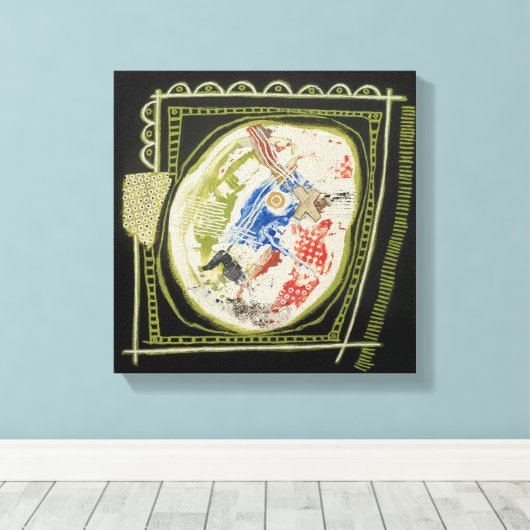 Groen artikel 2 Afdruk met omhulde doek Canvas Afdruk (Insitu (Houten vloer))