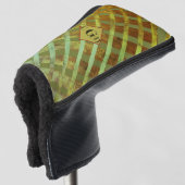 Groen asymmetrisch gestreept geometrisch patroon golfheadcover (3/4 voorkant)