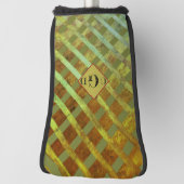 Groen asymmetrisch gestreept geometrisch patroon golfheadcover (Draai 90)