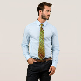Groen Asymmetrisch Gestreept Geometrisch Retro Stropdas