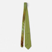 Groen Asymmetrisch Gestreept Geometrisch Retro Stropdas (Achterkant)