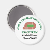 Groen Atletiekteam Middelbare School Aangepaste Ha Magneet (Voorkant / Achterkant)