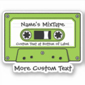 Groen audio-Cassettebandje Sticker (Voorkant)