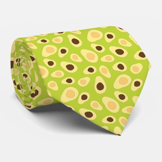 groen avocado patroon stropdas (Opgerold)