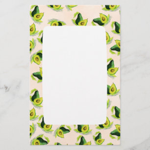 Groen Avocados-Waterverf Briefpapier
