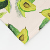 Groen Avocados-Waterverf Fleece Deken (Hoek)