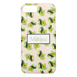 Groen Avocados Waterverf Patroon met Monogram Case-Mate iPhone Case