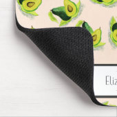 Groen Avocados Waterverf Patroon met Monogram Muismat (Hoek)