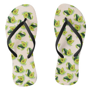 Groen Avocados-Waterverf Teenslippers