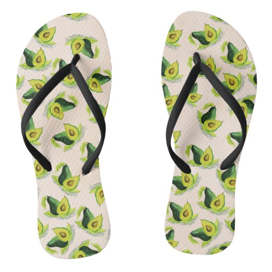 Groen Avocados-Waterverf Teenslippers (Voetbed)