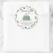 Groen Avontuur Baby Shower Reis Koffer Ronde Sticker (Tas)
