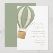 Groen Avontuur wacht Baby shower Uitnodiging (Voorkant / Achterkant)