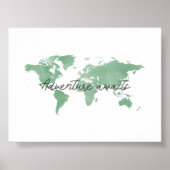 Groen avontuur wacht op landschapsprint poster (Voorkant)
