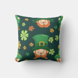 groen-baardpatroon van leprechaun kussen