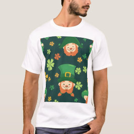 groen-baardpatroon van leprechaun t-shirt