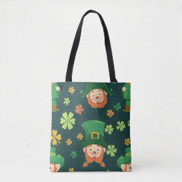 groen-baardpatroon van leprechaun tote bag