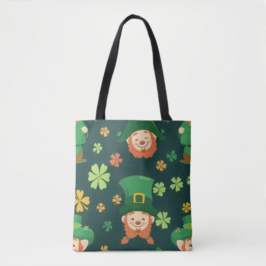 groen-baardpatroon van leprechaun tote bag (Voorkant)