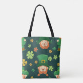 groen-baardpatroon van leprechaun tote bag (Achterkant)