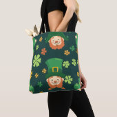 groen-baardpatroon van leprechaun tote bag (Dichtbij)