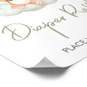 Groen Baby Beer Ballon Baby shower Luier Raffle Poster (Hoek)