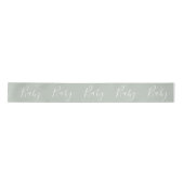 Groen Baby Manuscript Elegant Baby shower Satijnen Lint (Voorkant)