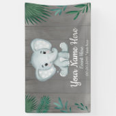 Groen Baby Olifant Unisex Achtergrond Spandoek (Verticaal)