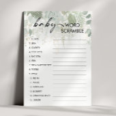 Groen Baby shower Baby Word Scramble Game Kaart