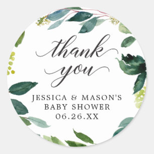 Groen Baby shower Dank u voor de Stickers