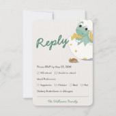 Groen Baby shower Dino Egg Menu Keuze RSVP-kaart (Voorkant)