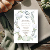 Groen Baby shower en WITTE PUMPKIN Greenery Kaart