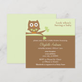 Groen Baby shower Kaart (Voorkant / Achterkant)