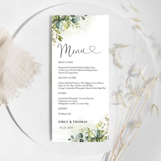 Groen Baby shower Menu